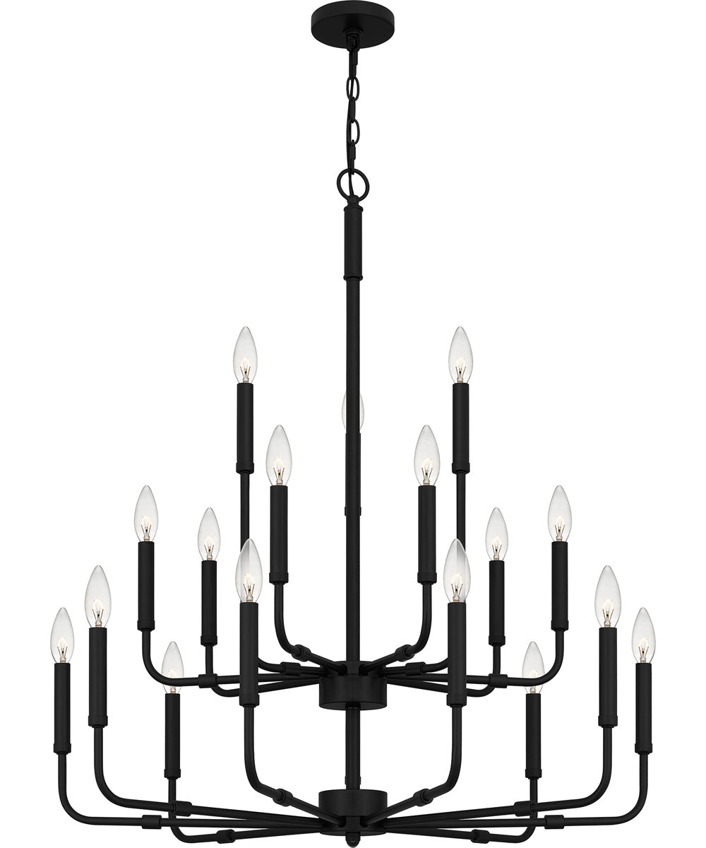 Abner 18-light Chandelier Matte Black