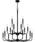 Abner 18-light Chandelier Matte Black