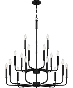 Abner 18-light Chandelier Matte Black