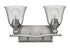16"W Bolla 2-Light Bath Two Light in Brushed Nickel with Clear
