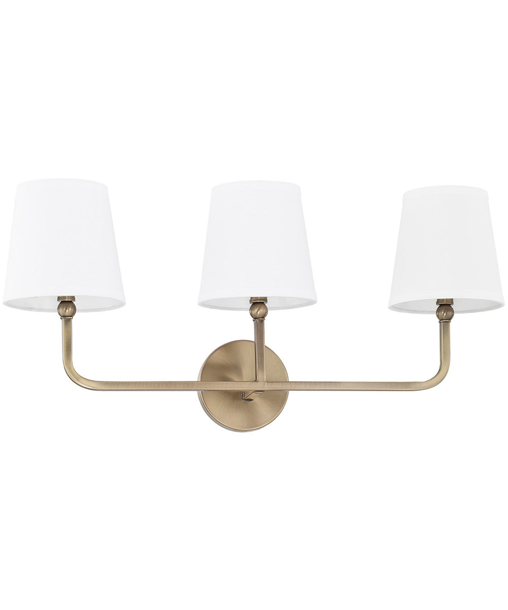 Dawson 3-Light Vanity In Aged Brass