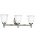 Victorian 3-Light White Opal Glass Farmhouse Bath Vanity Light Brushed Nickel