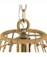 Laila 1-Light Coastal Pendant with Woven Jute Accent Vintage Brass