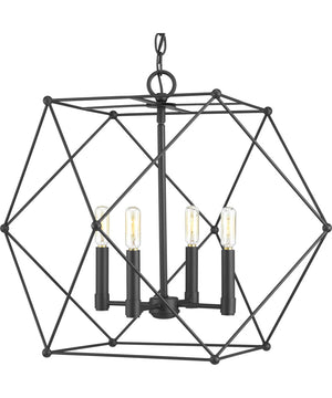 Spatial 4-Light Global Pendant Light Matte Black