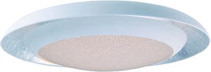 30"W Iris LED 1-Light Flush Mount Silver Leaf / White