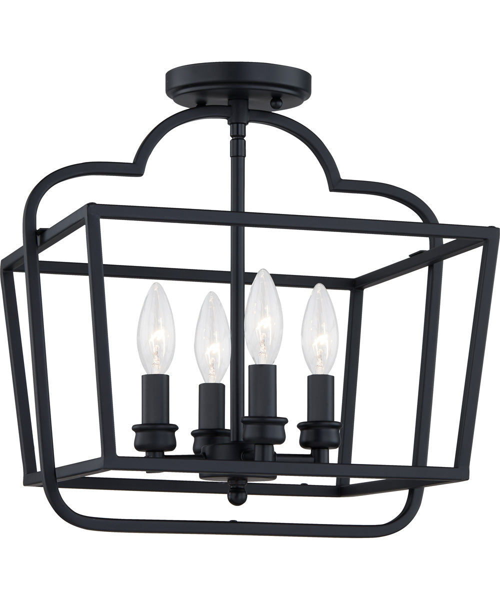 Blanche 4-light Semi Flush Mount Matte Black