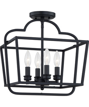 Blanche 4-light Semi Flush Mount Matte Black