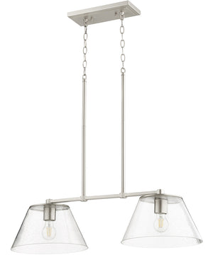 33"W Dunbar 2-light Kitchen Island Light Satin Nickel
