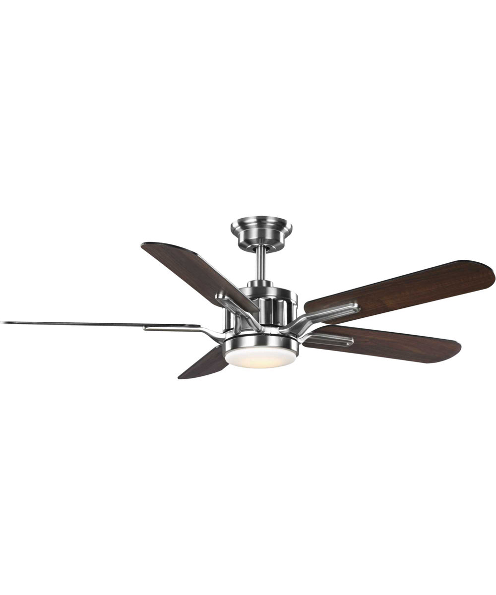 Claret 5-Blade Reversible Matte Black/American Walnut 54-Inch Ceiling Fan Brushed Nickel