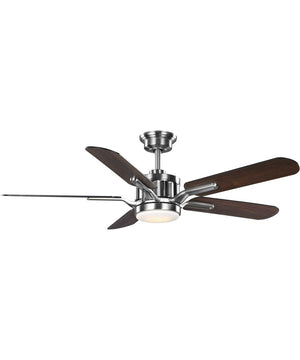 Claret 5-Blade Reversible Matte Black/American Walnut 54-Inch Ceiling Fan Brushed Nickel