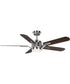 Claret 5-Blade Reversible Matte Black/American Walnut 54-Inch Ceiling Fan Brushed Nickel