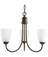 Gather 3-Light Etched Glass Traditional Chandelier Light Antique Bronze