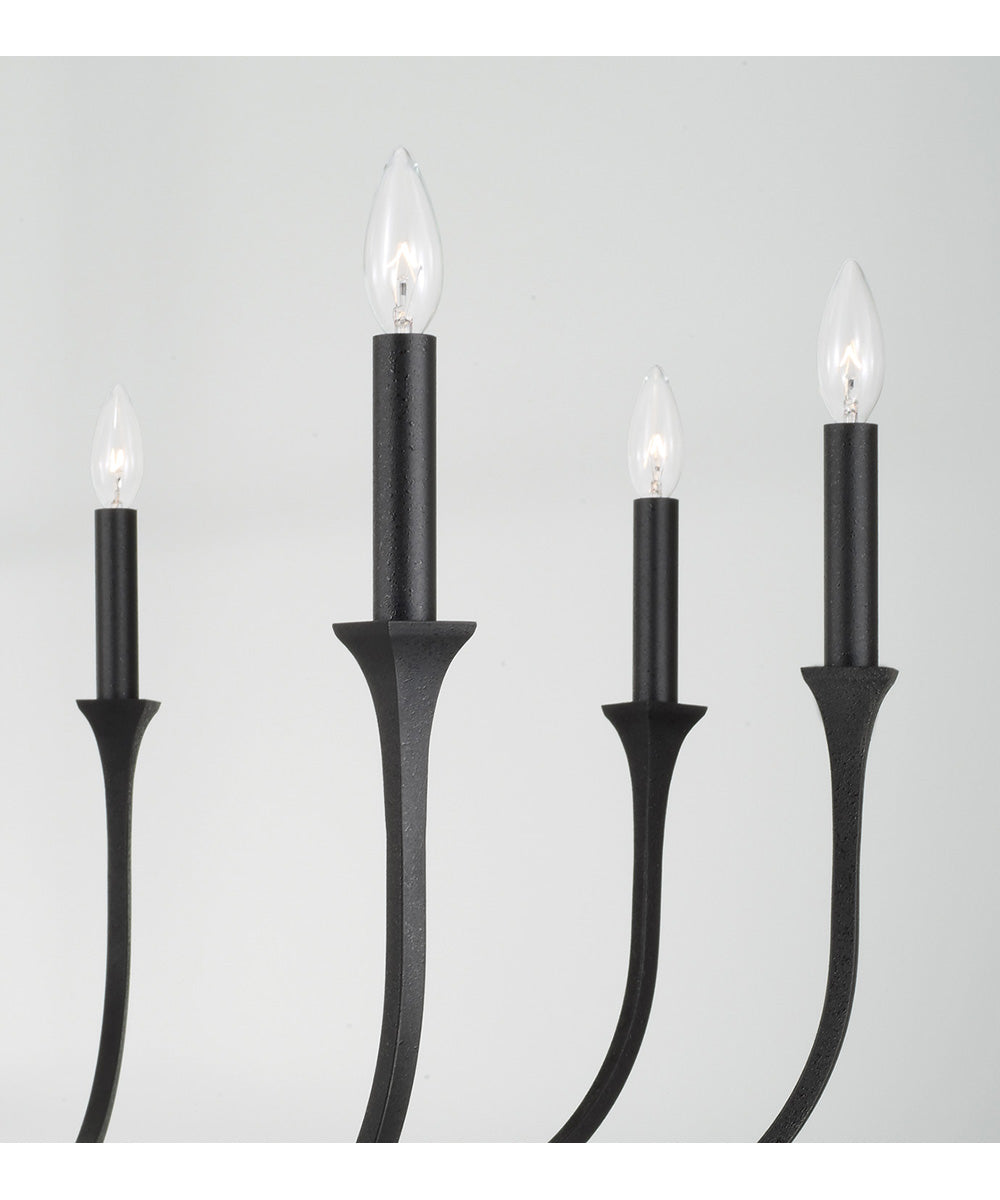 Decklan 8-Light Chandelier Black Iron