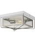 Barlowe 2-Light Clear Seeded Glass Farmhouse Style Flush Mount Ceiling Light Stainless Steel