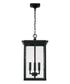 Barrett 4-Light Outdoor Hanging-Lantern Rain or Shine - Black