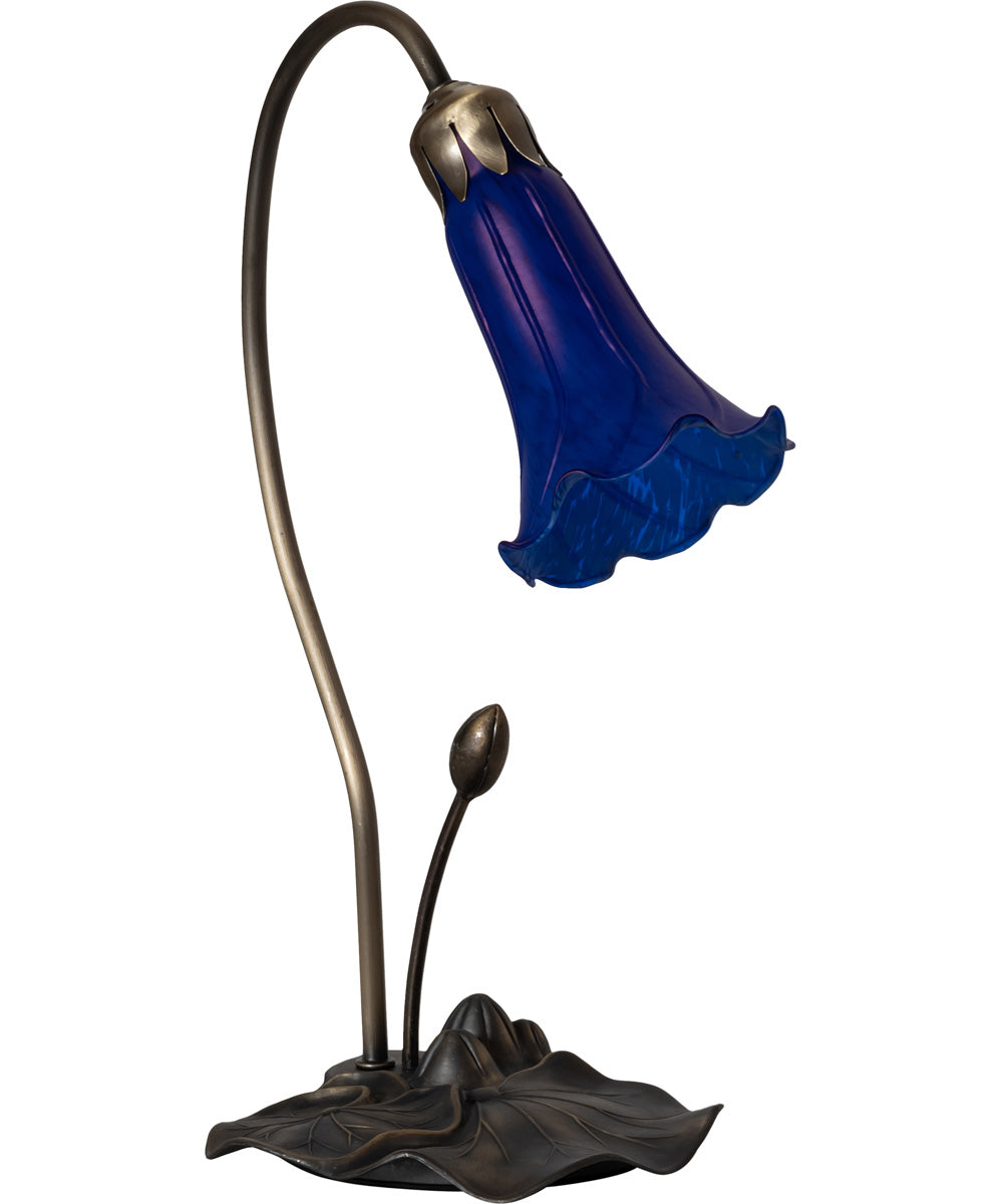 16" High Blue Pond Lily Accent Lamp