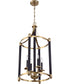 Stanza 4-Light Foyer Flat Black/Satin Brass