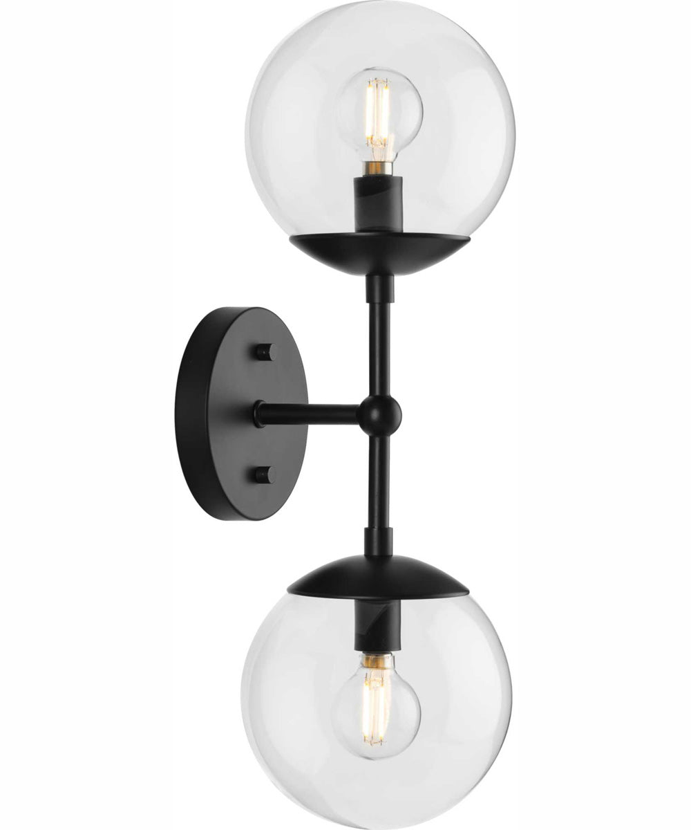 Atwell 2-Light Mid-Century Modern Wall Sconce Matte Black