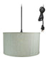 1 Light Swag Plug-In Pendant 16"w Textured Oatmeal Shade, 17' Black Cord