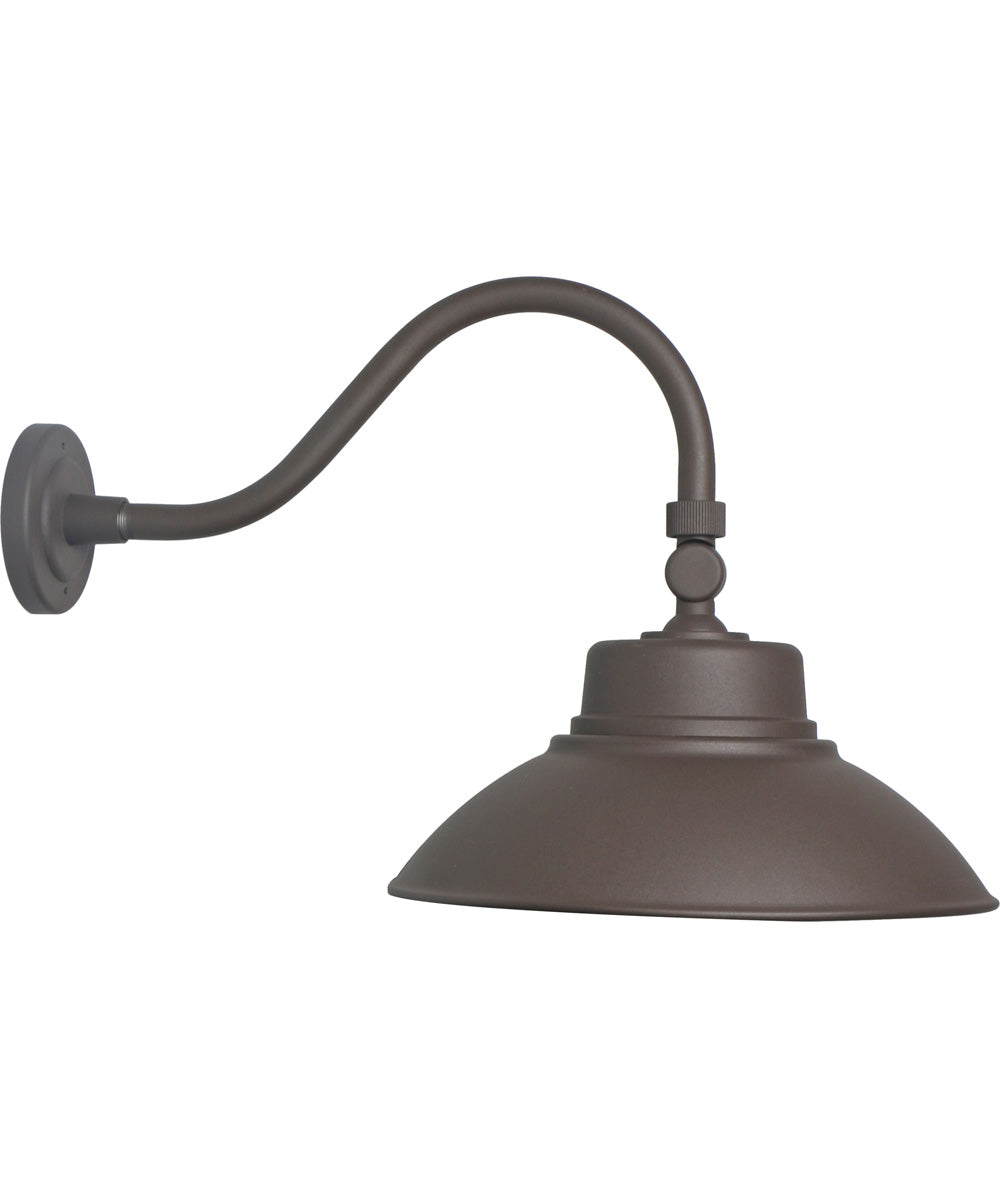 Outdoor Barn Gooseneck Wall Light Bronze Finish, 15"h