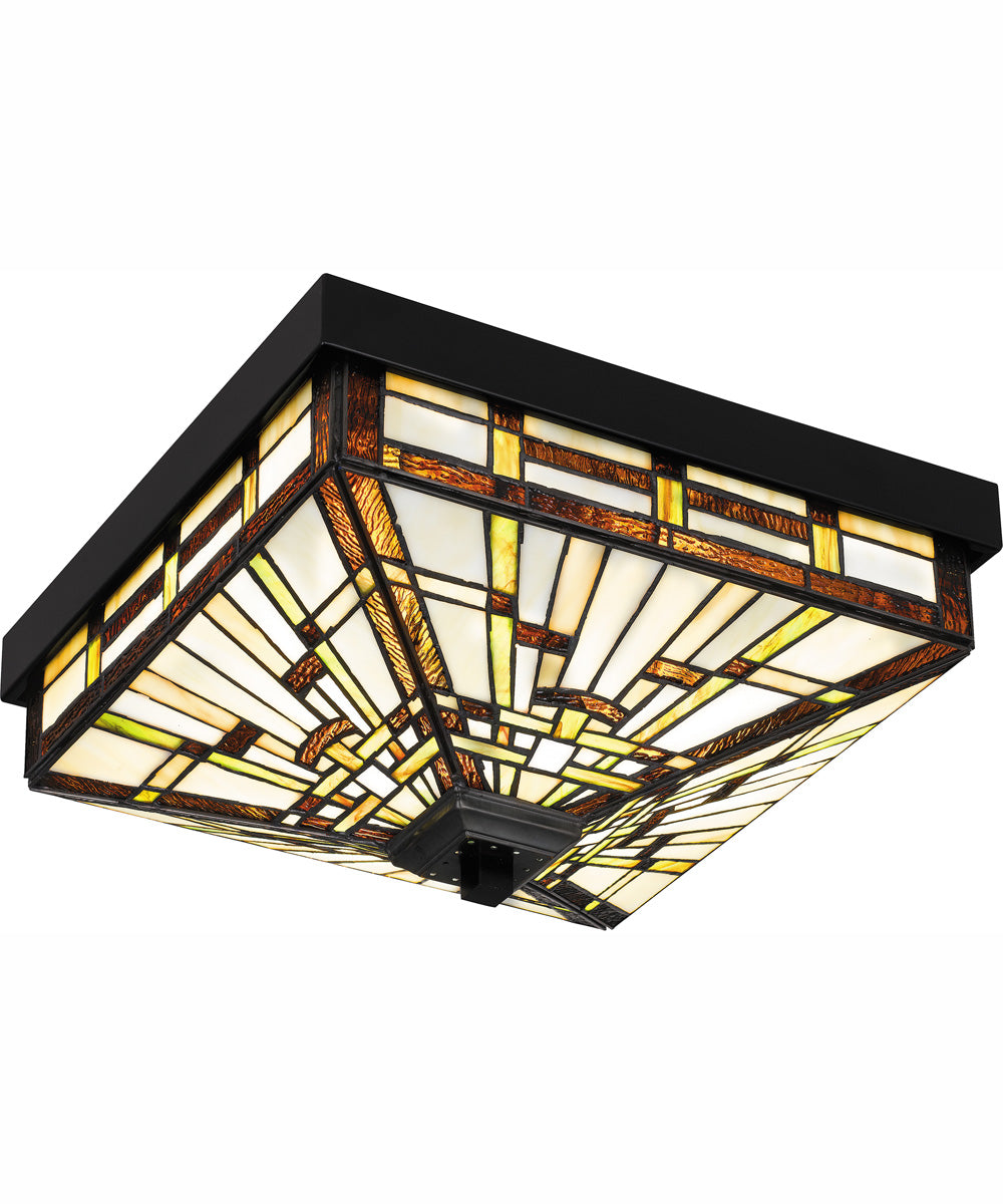 Tiffany Medium 3-light Flush Mount Matte Black