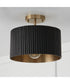 Donovan 1-Light Semi-Flush Black Stain and Matte Brass