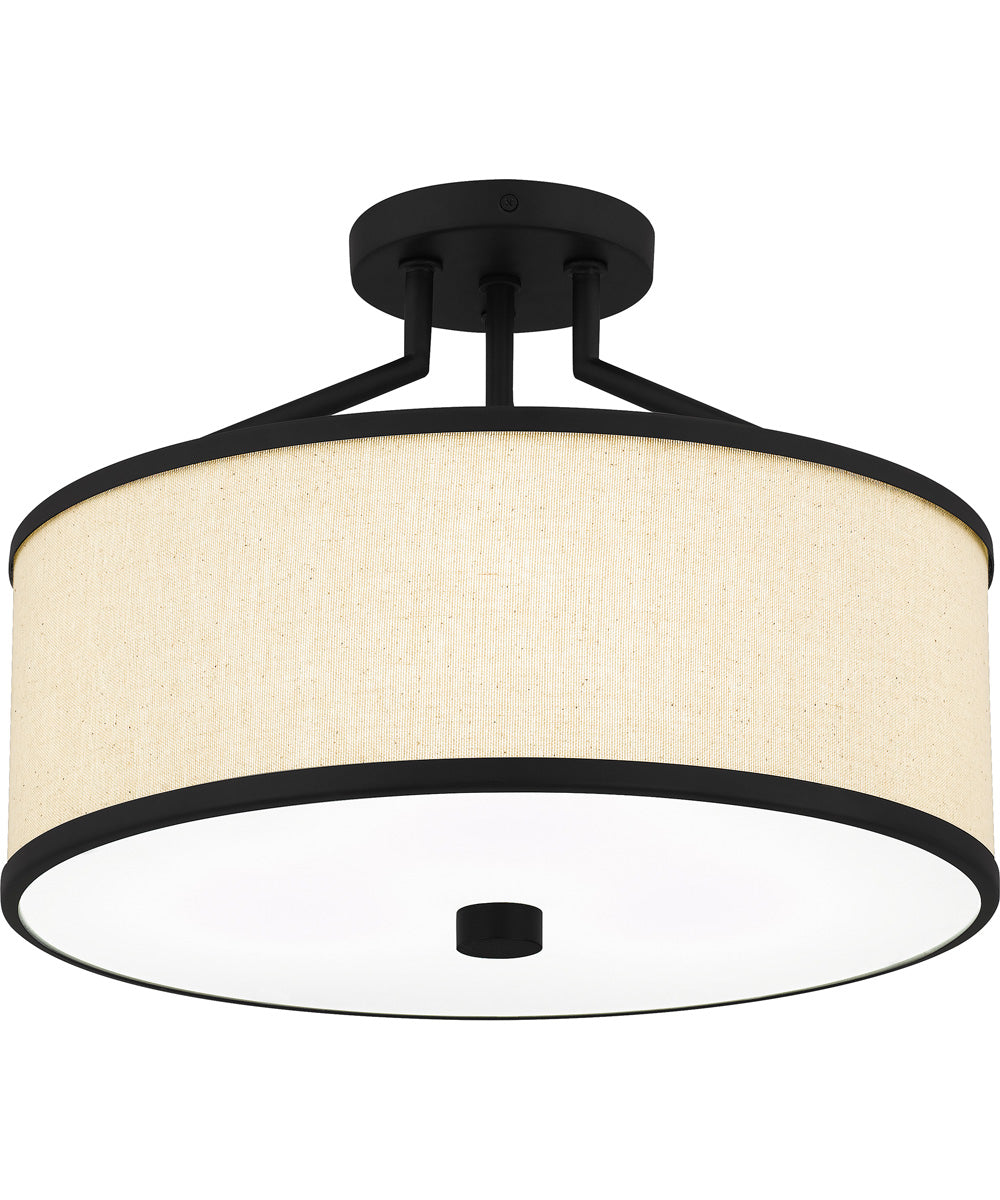 Laborde 3-light Semi Flush Mount Matte Black