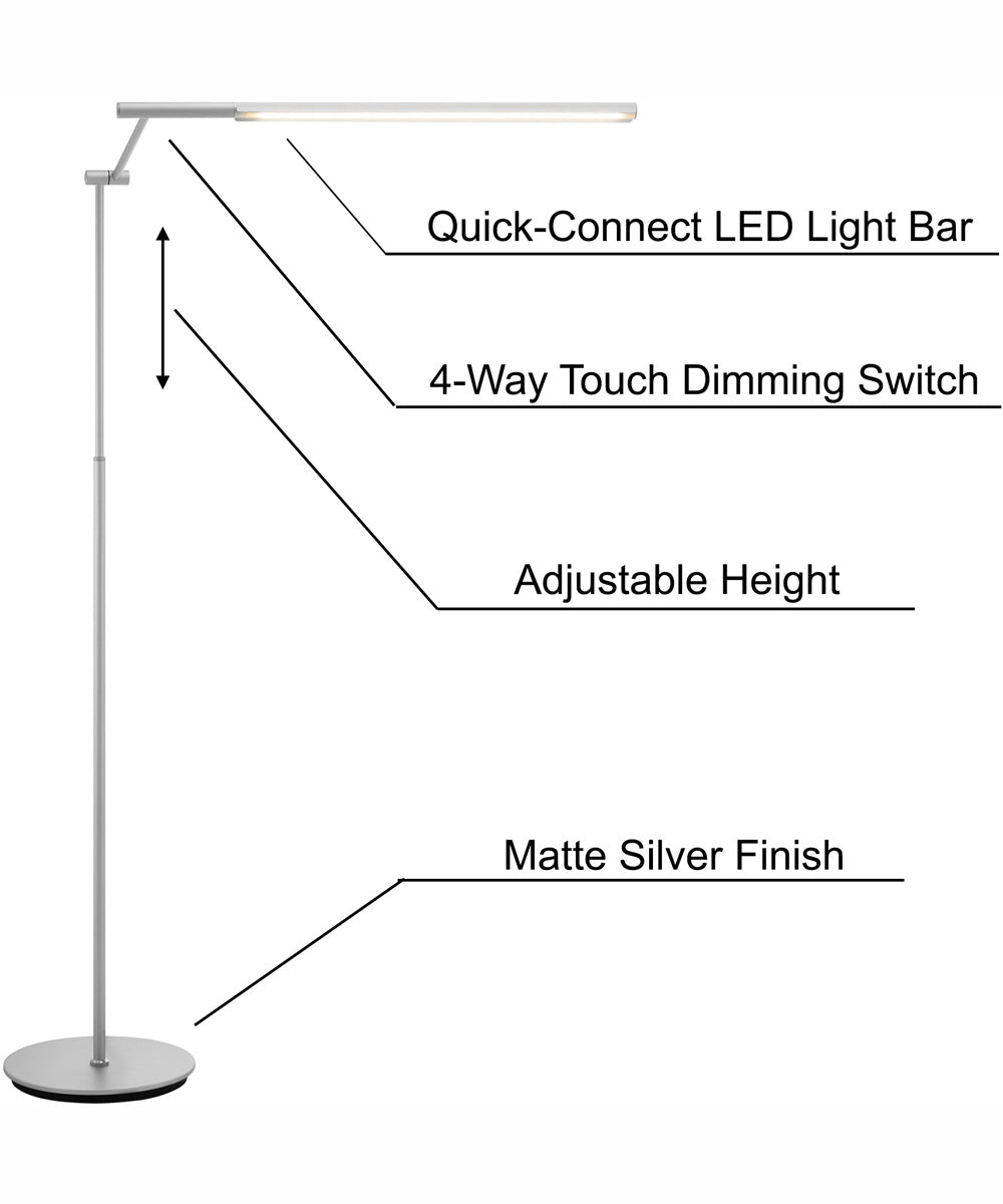 Tilla 1-Light Led Floor Lamp Silver