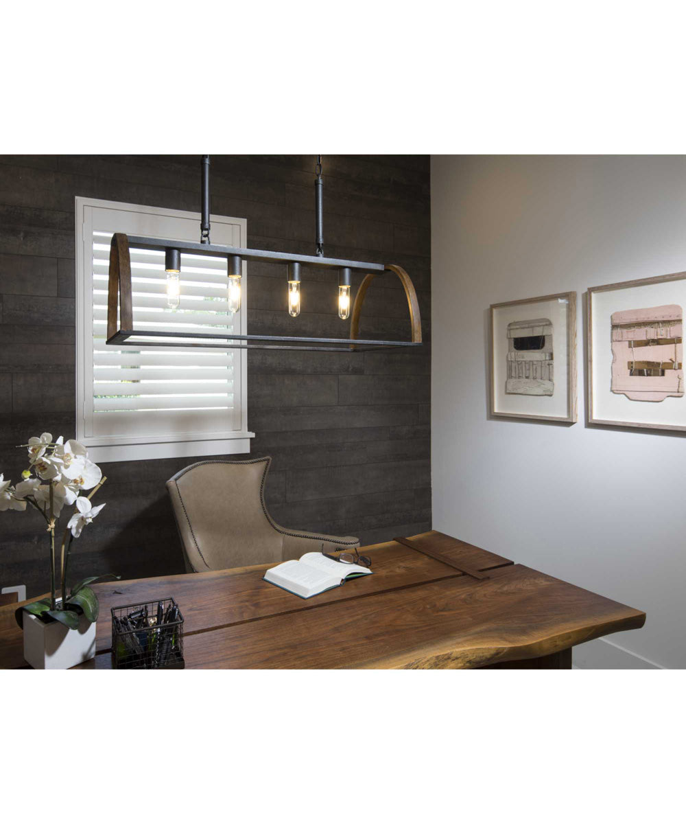 Trestle 4-Light Farmhouse Chandelier Light Gilded Iron