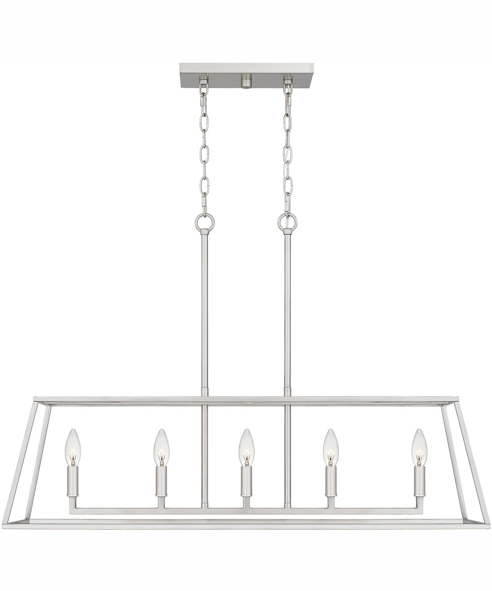 Prescott Medium 5-light Island Light Brushed Nickel