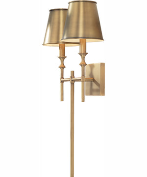 Whitney 2-Light Sconce Aged Brass