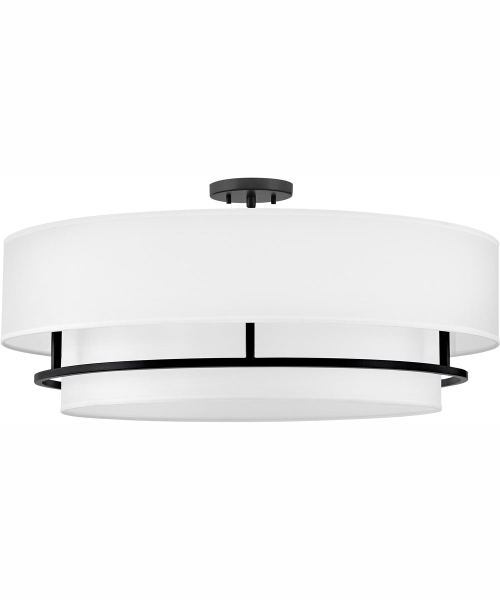 Graham 4-Light Extra Large Convertible Semi-flush Mount in Black