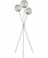 Lancy 3-Light 3-Light Floor Lamp Brushed Nickel/Smoke Glass