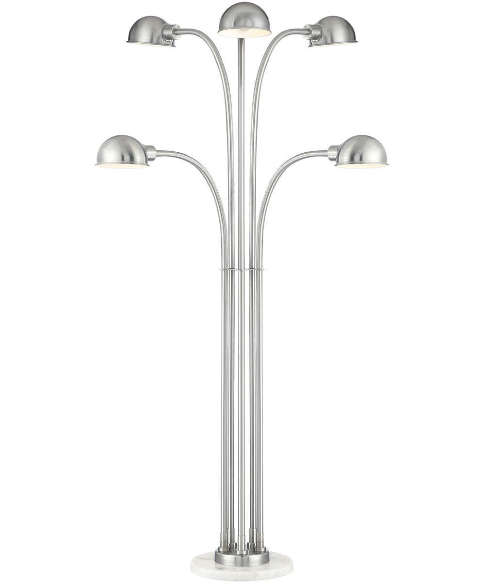 Rowley 5-Light 5-Light Floor Lamp Brushed Nickel/Metal Shade