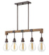 36"W Denton 5-Light Stem Hung Linear in Industrial Iron