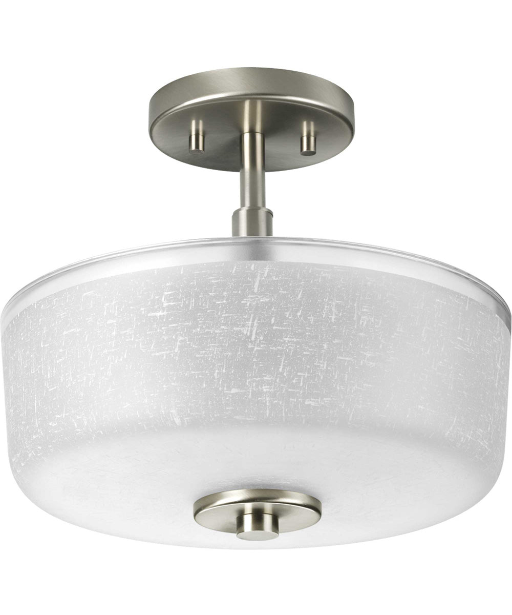 Alexa 2-Light 12-1/4" Semi-Flush Brushed Nickel