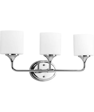 Lynzie 3-Light Etched Opal Glass Modern Bath Vanity Light Polished Chrome