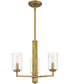 Sunburst 3-light Chandelier Weathered Brass