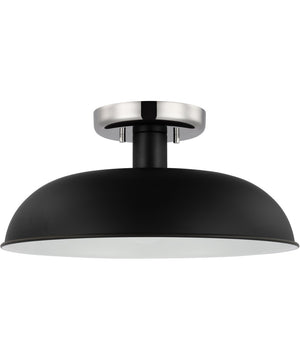 Colony 1-Light Close-to-Ceiling Matte Black / Polished Nickel
