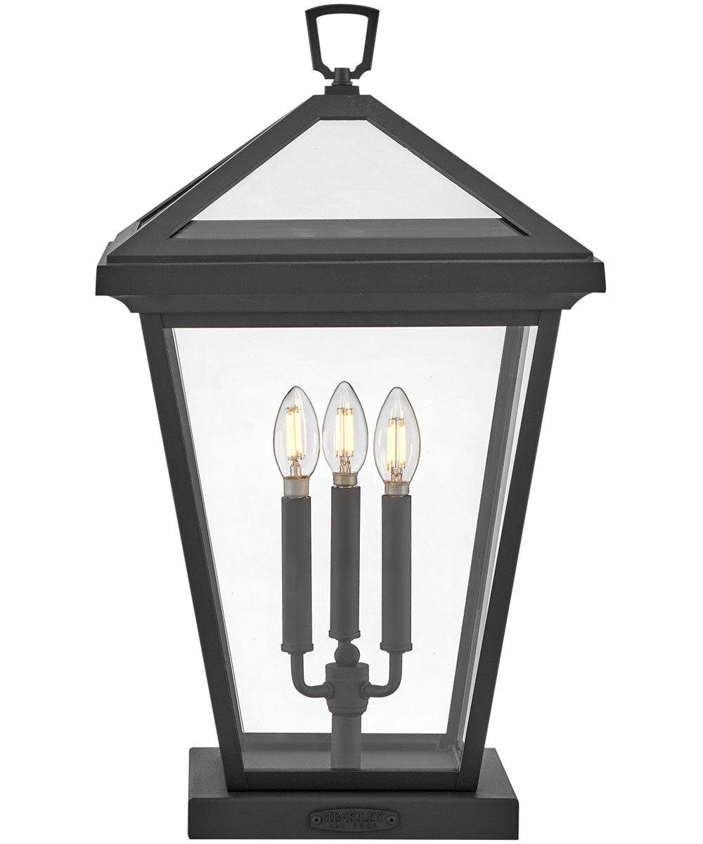 Alford Place 3-Light Large Pier Mount Lantern in Museum Black