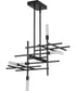 Quadrant LED 6-Light Modern Style Chandelier Light Matte Black