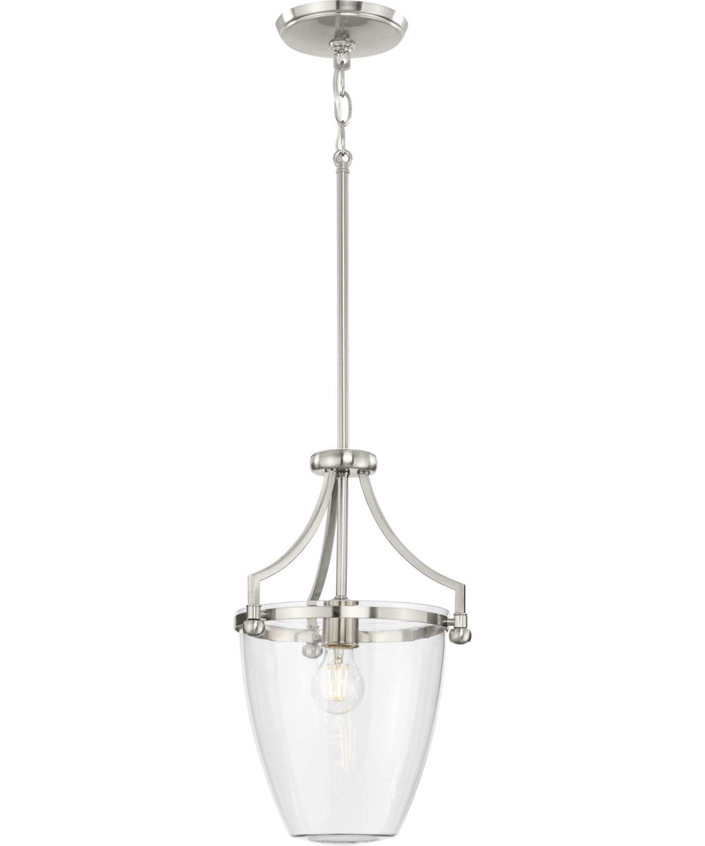 Parkhurst 1-Light New Traditional Clear Glass Mini-Pendant Light Brushed Nickel