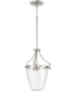 Parkhurst 1-Light New Traditional Clear Glass Mini-Pendant Light Brushed Nickel