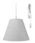 14"W Swag Pendant Plug-In One Light Sand Linen Shade