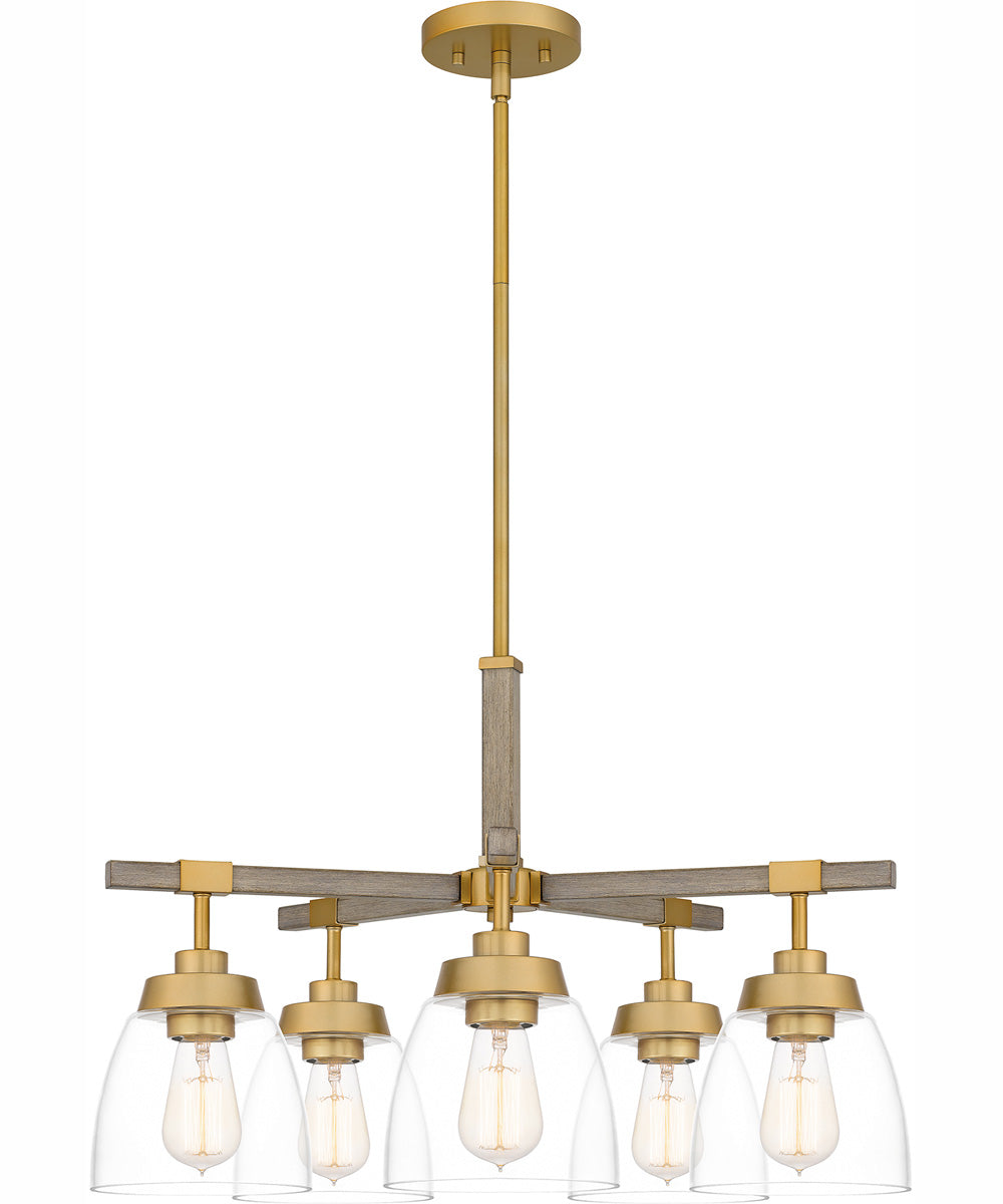 Burkett 5-light Chandelier Light Gold