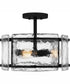 Fortress Medium 3-light Semi Flush Mount Earth Black