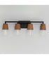 Carpenter 4-Light Bath Vanity Walnut / Black
