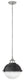 14"W Fletcher 2-Light Stem Hung Pendant in Aged Zinc with Polished Nickel
