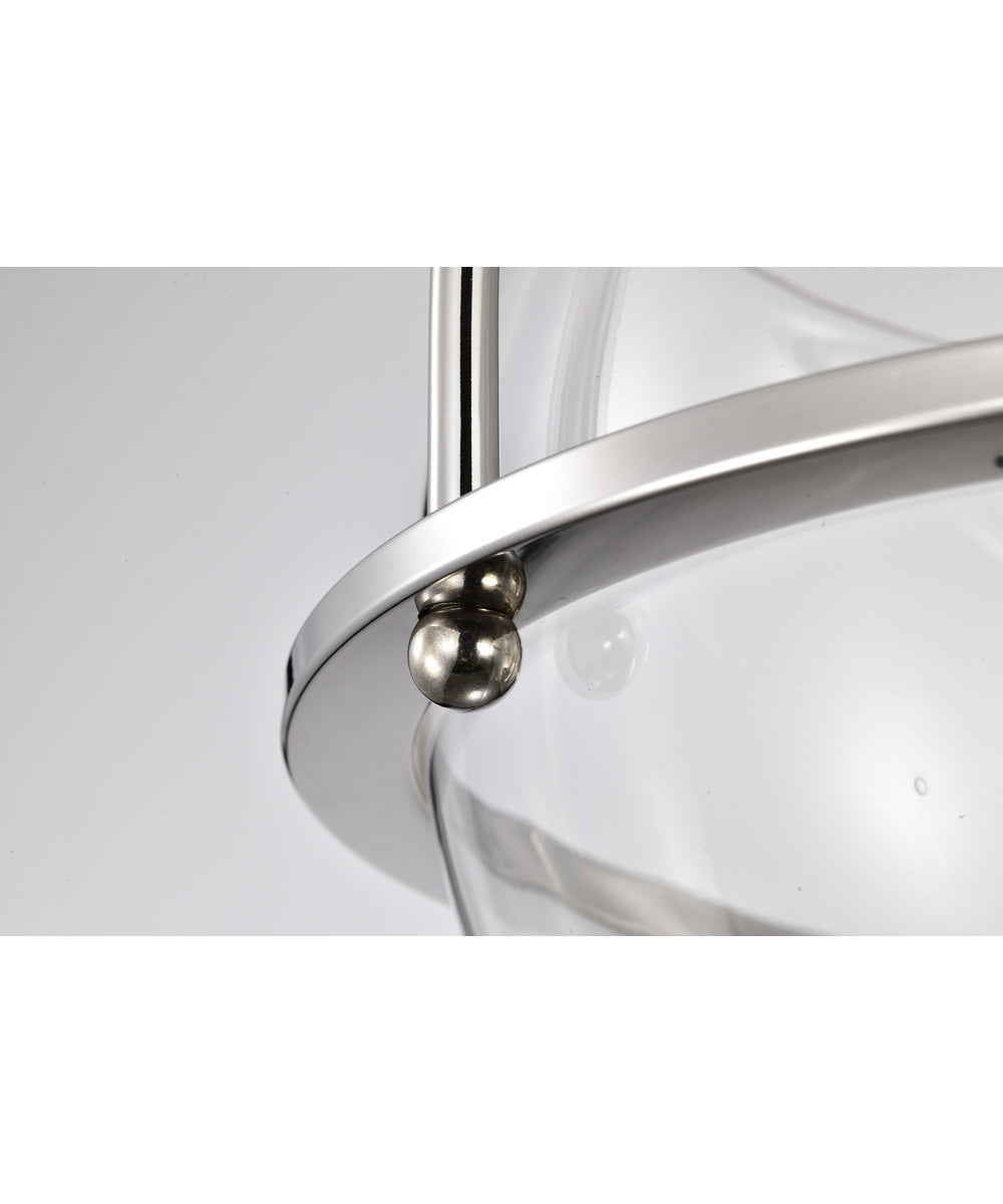 Amado 3-Light Close-to-Ceiling Polished Nickel