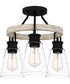 Kingsbridge 3-light Semi Flush Mount Earth Black